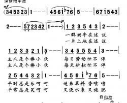 奶牛和土地的诉说简谱-赵福义词/李建军曲