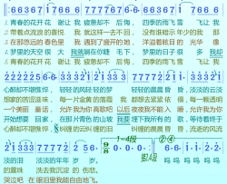 青春简谱(歌词)-沈庆演唱-谱友成成记谱上传