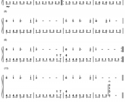 春野钢琴简谱-数字双手-班得瑞  Bandari