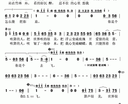 吹箫的人简谱(歌词)-彭三演唱-秋叶起舞记谱上传