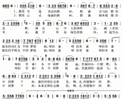 祝福中国梦简谱(歌词)-柳海山演唱-秋叶起舞记谱上传