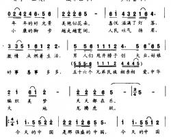 今天的中国简谱-2007年文化部春节晚会歌曲