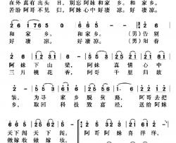 阿哥和阿妹简谱-二重唱