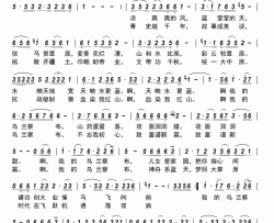 我的乌兰察布简谱-杭红梅演唱-敖靖斌/姜中山词曲