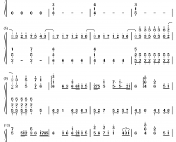 几经淬透钢琴简谱-数字双手-M小冯哒