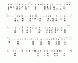 奔流的南江老歌制谱：朝鲜故事片《南江村的妇女》插曲简谱