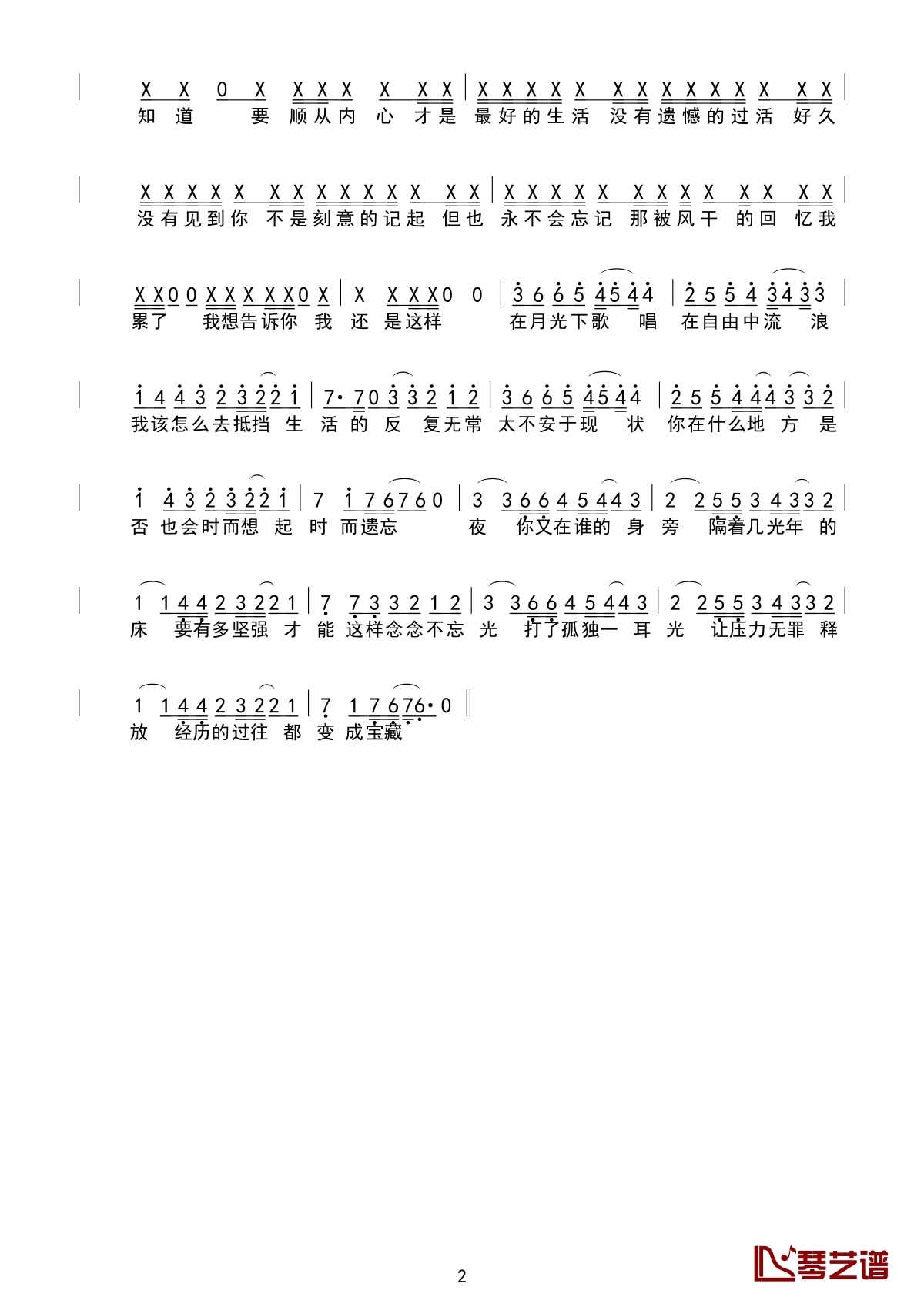 在月光下歌唱简谱 刘之烁/海鸣威2