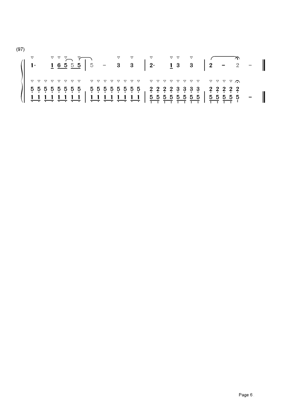 奔跑简谱 黄征 / 羽泉-随风飞翔有梦作翅膀  敢爱敢做勇敢闯一闯6