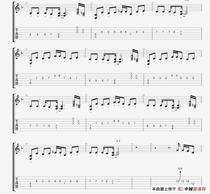 孤独啊指弹谱 原调六线谱_中国曲谱网编配_CNBLUE3
