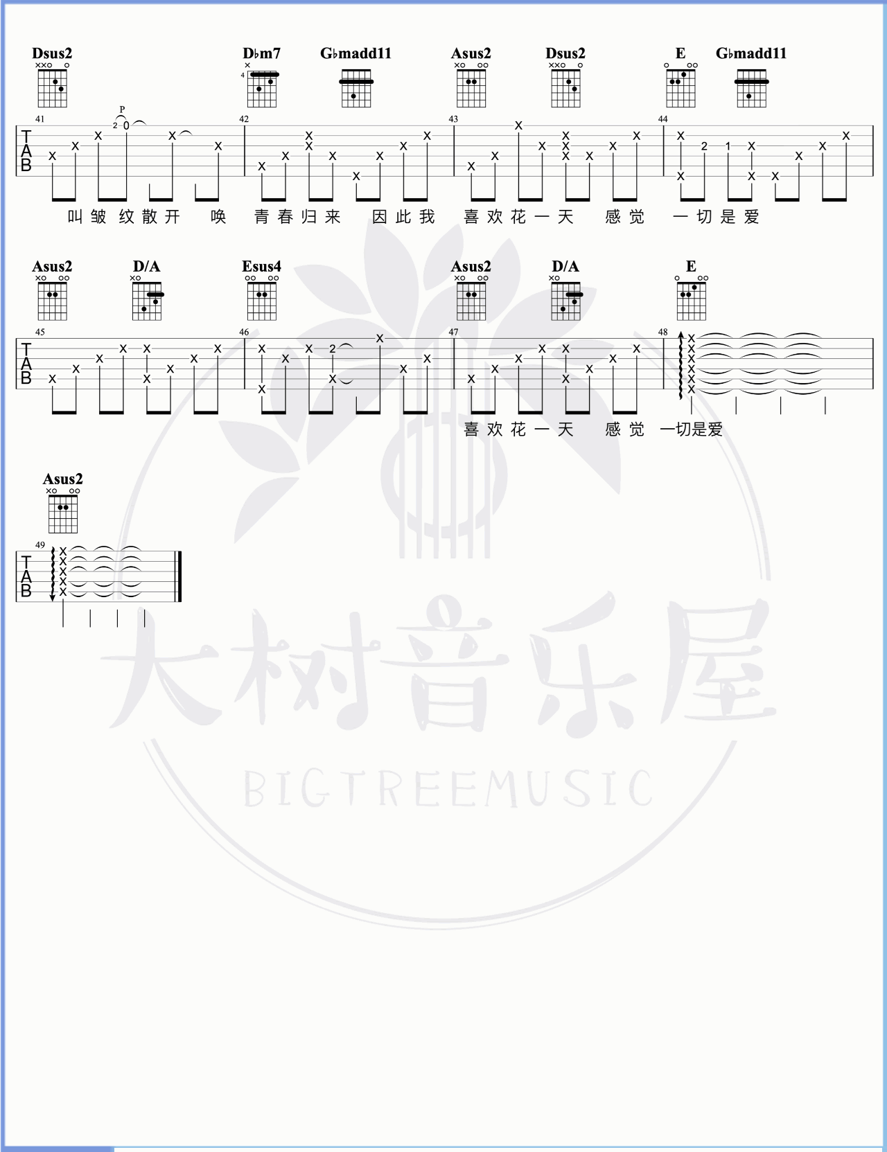 今天只做一件事吉他谱_陈奕迅_弹唱谱_吉他演示+教学视频3