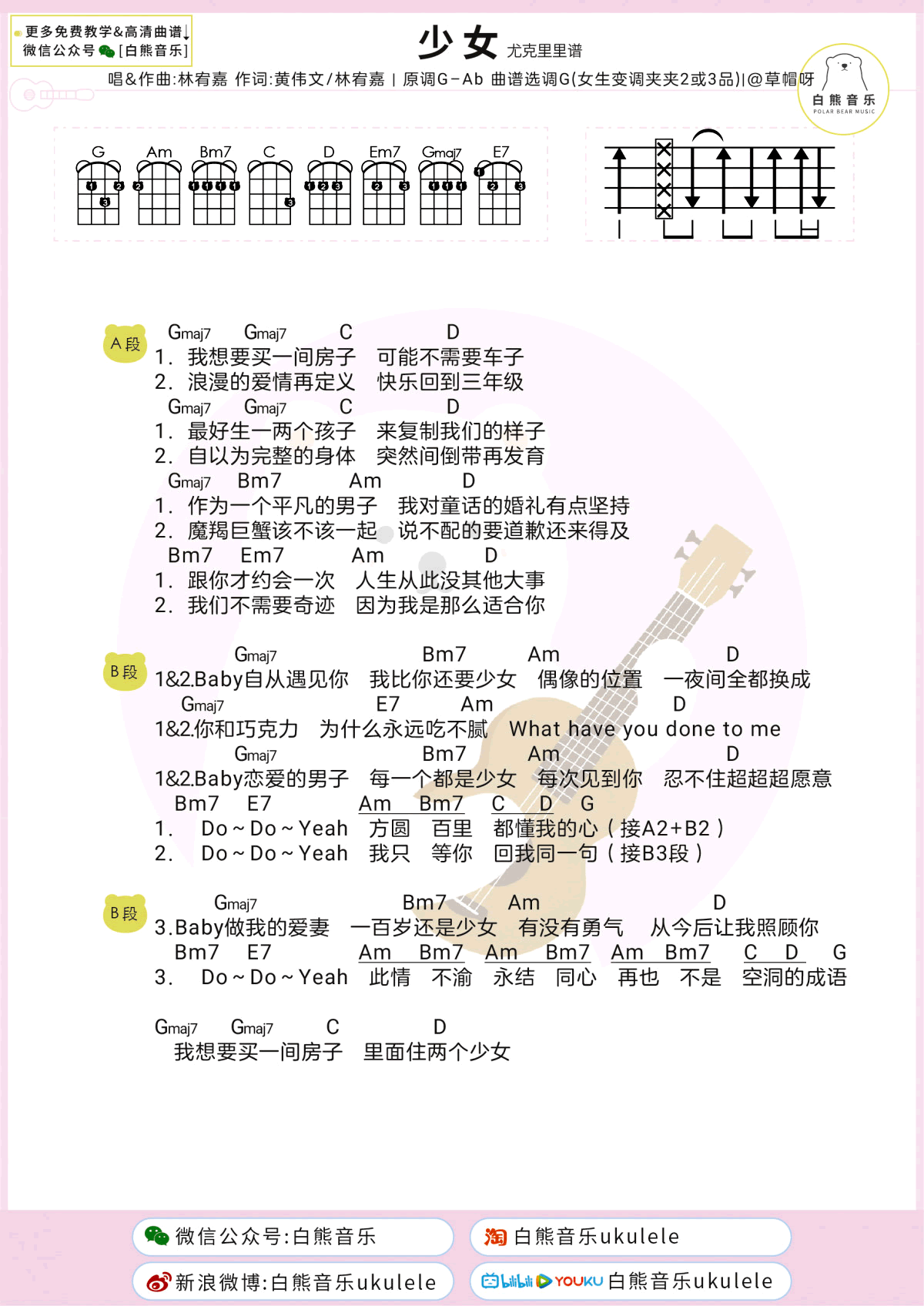 林家源《林宥嘉少女》吉他谱1