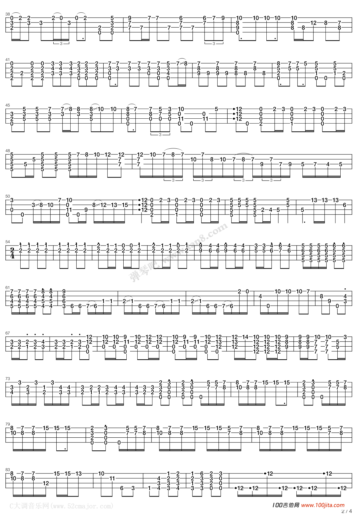 Bohemian Rhapsody波西米亚狂想曲指弹谱_波西米亚狂想曲吉他独奏谱1