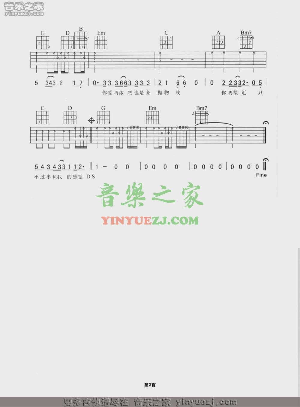 香水吉他谱 G调-谢霆锋1