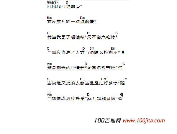 《问心》吉他谱_就是南方凯 [四张高清六线谱]1