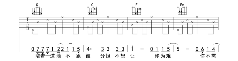 杨宗纬《空白格》吉他谱1