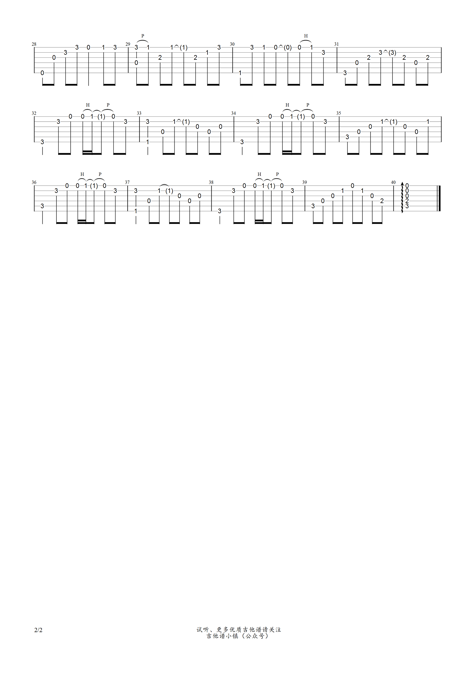直到世界终结指弹谱_灌篮高手主题曲_吉他独奏谱2