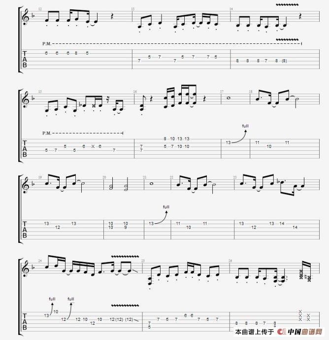 孤独啊指弹谱 原调六线谱_中国曲谱网编配_CNBLUE2