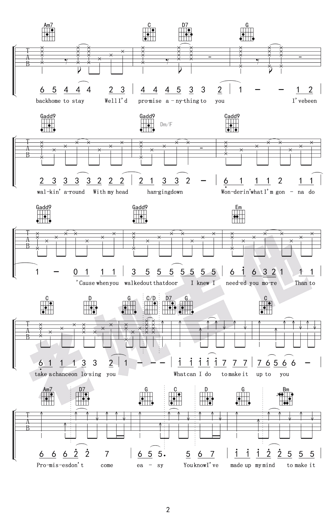 Promise Don't Come Easy吉他谱-2