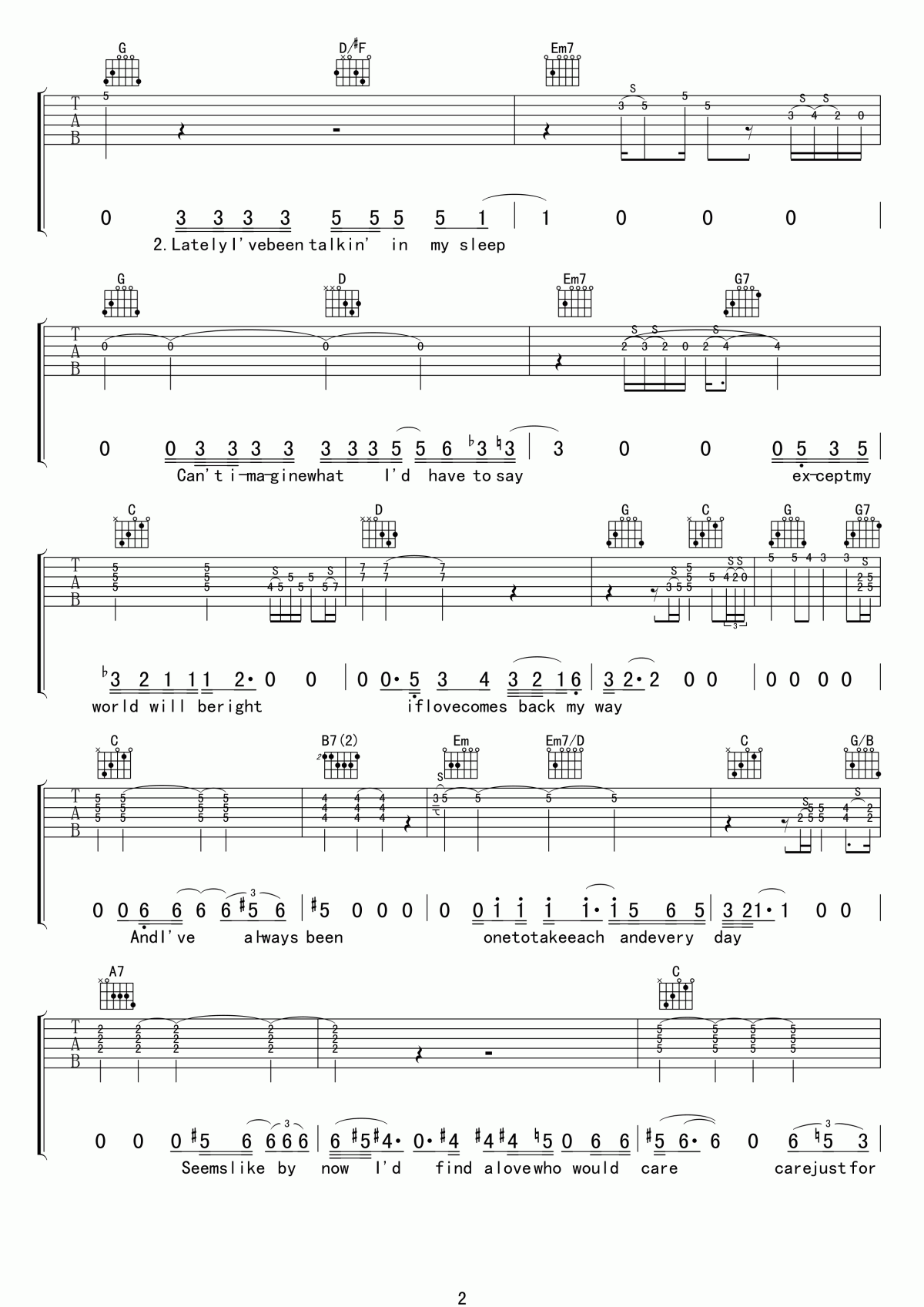 running on faith吉他谱_Eric Clapton_G调吉他伴奏弹唱谱1