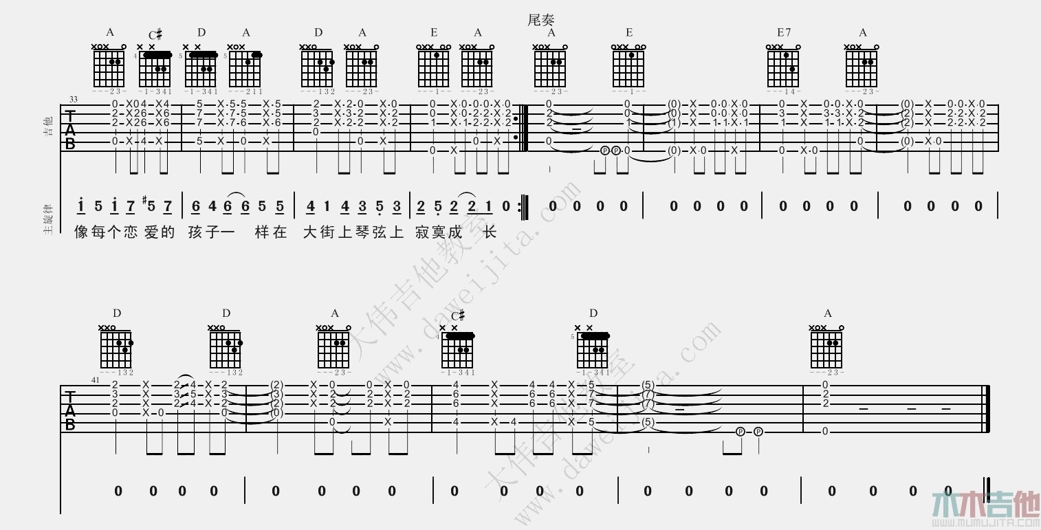 模范情书(吉他谱)_老狼1
