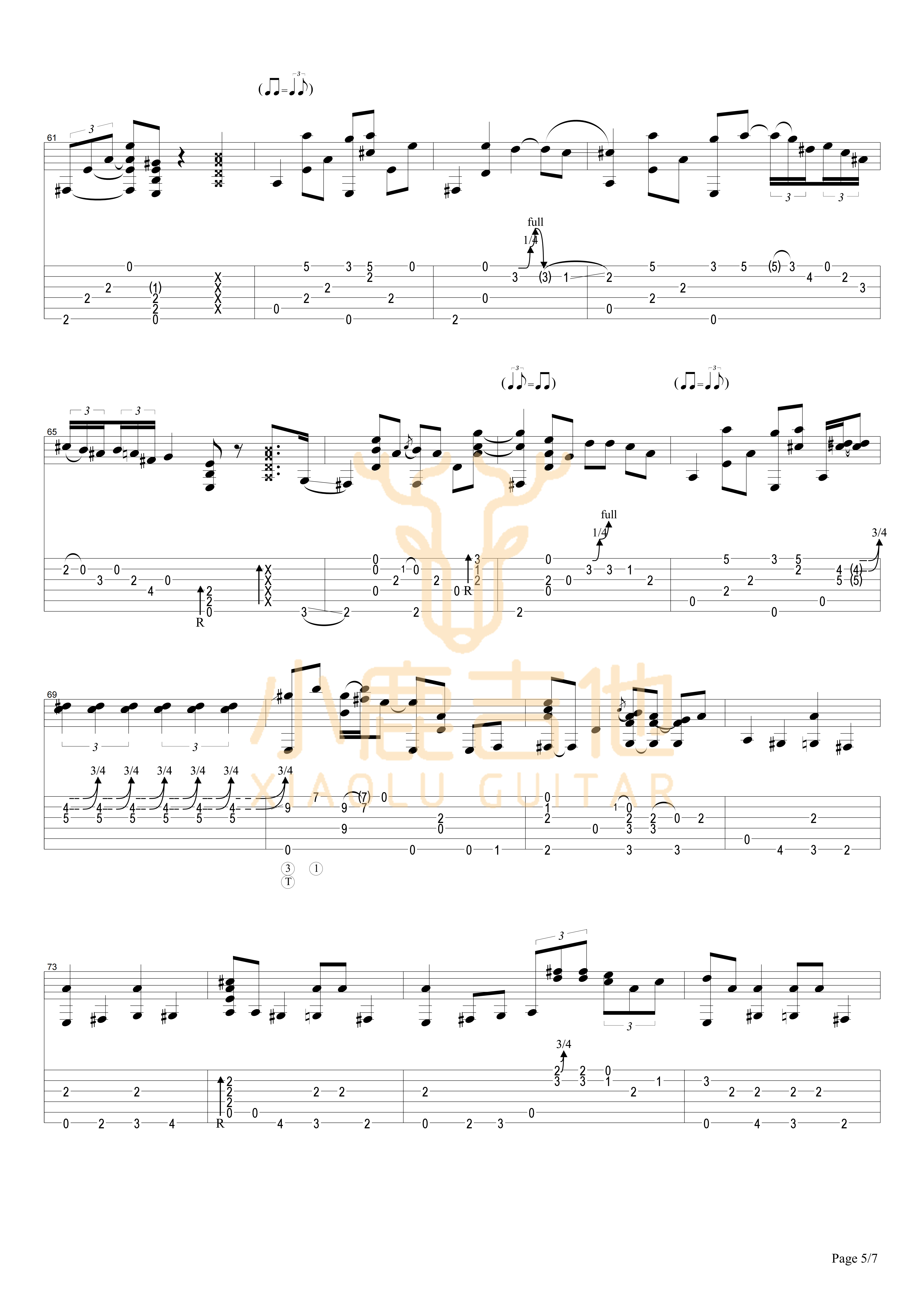One Mint Julep-Tommy Emmanuel指弹吉他谱（小鹿吉他）4