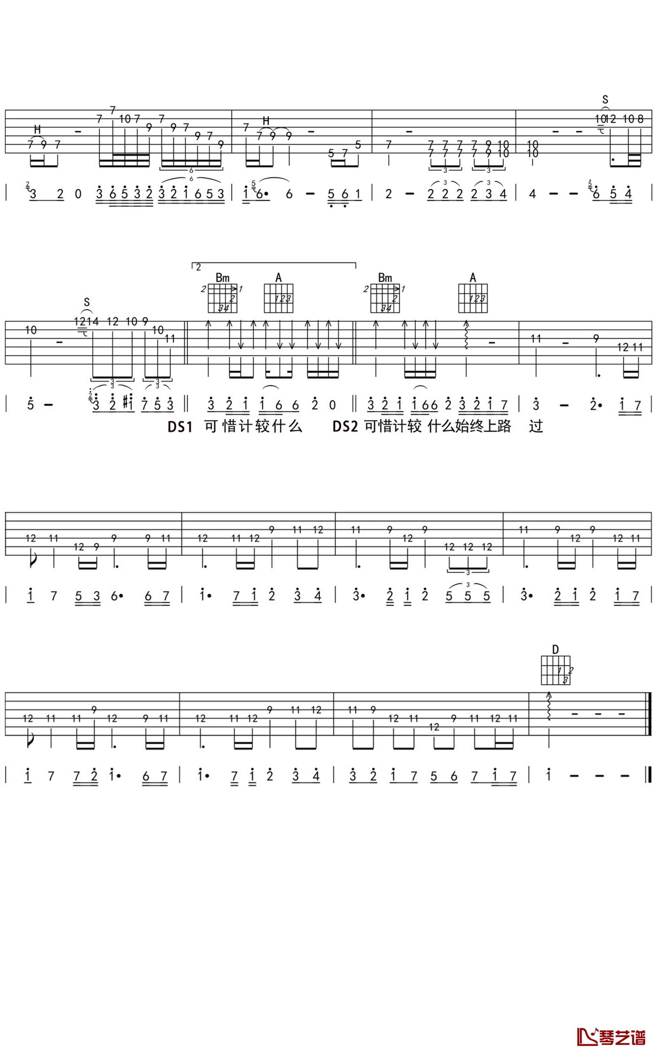 谁伴我闯荡吉他谱  BEYOND LIVE 1991版3