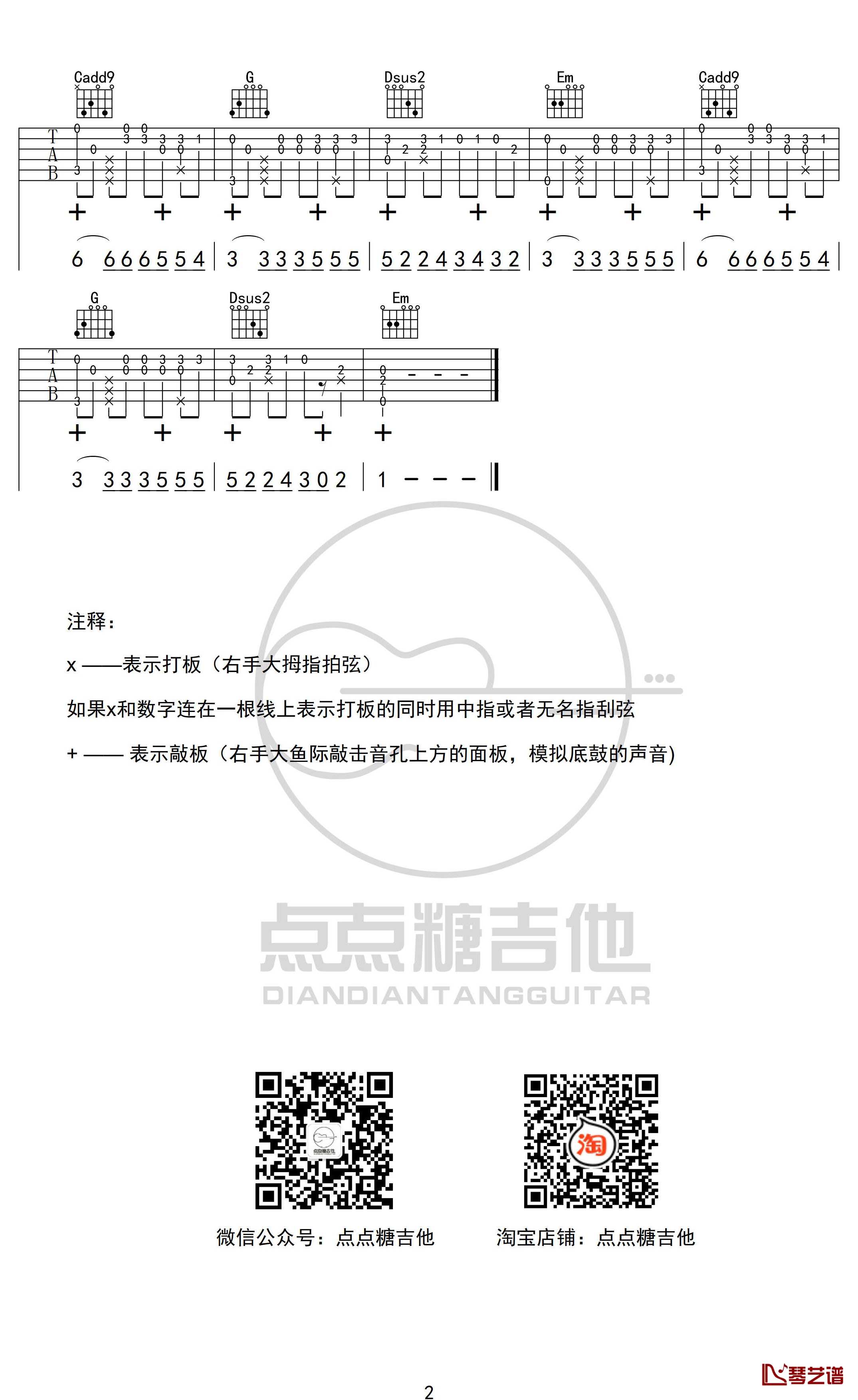 孤芳自赏指弹谱 杨小壮 G调六线谱 独奏教学视频演示2