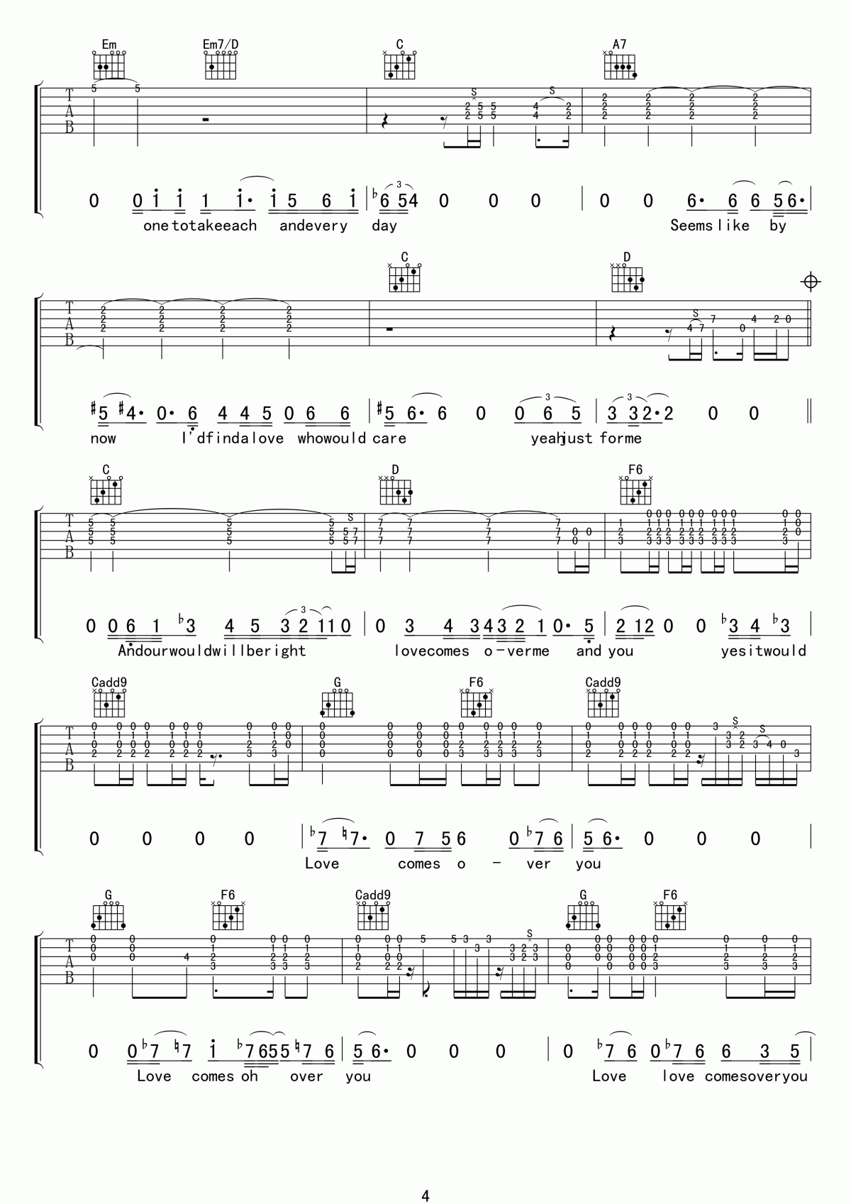 running on faith吉他谱_Eric Clapton_G调吉他伴奏弹唱谱3