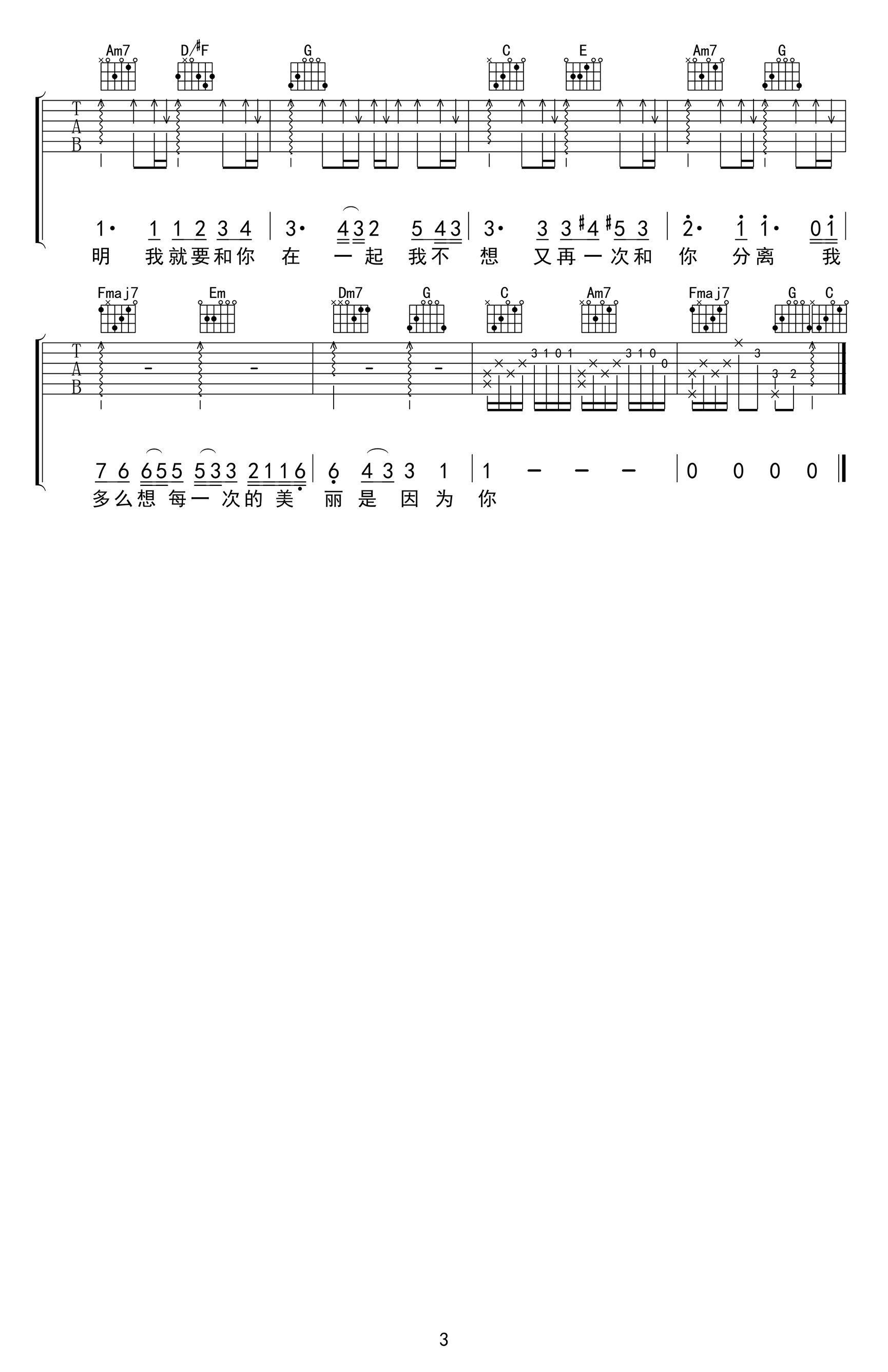 Yesterday Once More指弹谱_G调进阶版_昨日重现独奏谱3