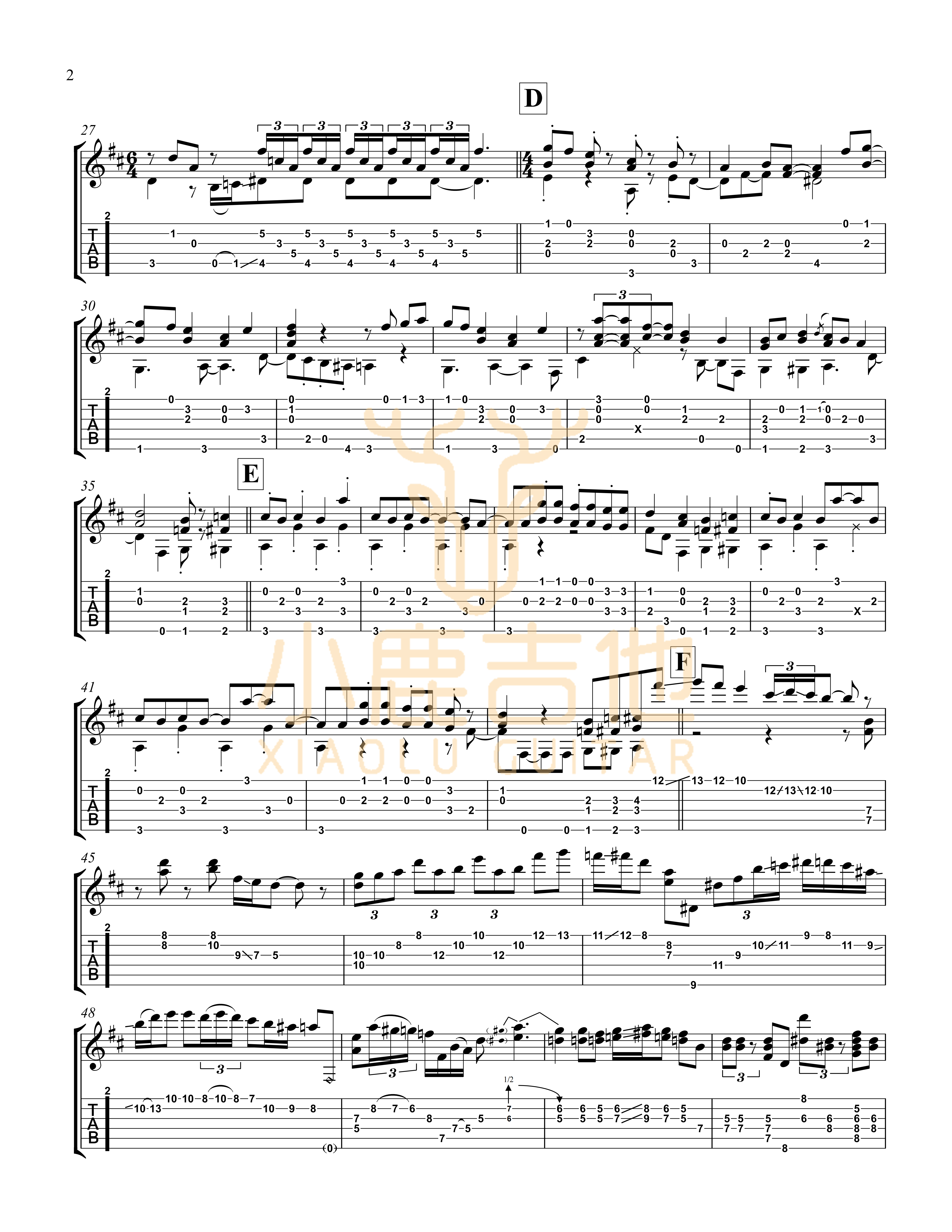 Winnie the Pooh-Tommy Emmanuel指弹吉他谱（小鹿吉他）2