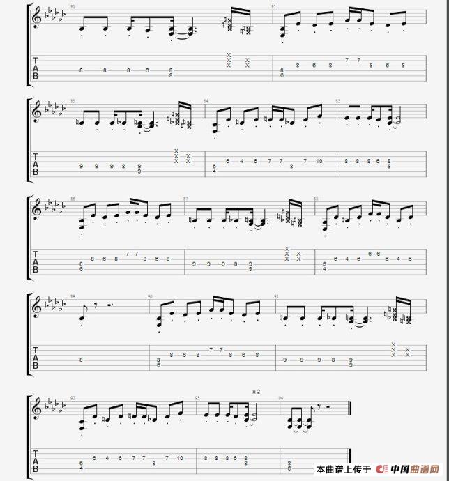 孤独啊指弹谱 原调六线谱_中国曲谱网编配_CNBLUE6