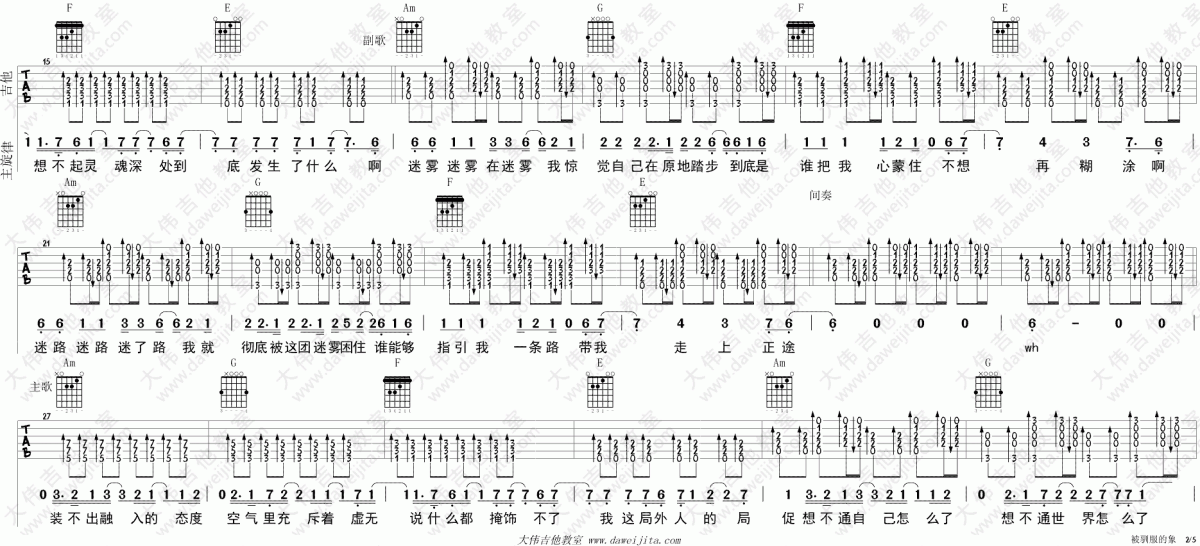 被驯服的象_C调吉他谱_蔡健雅2