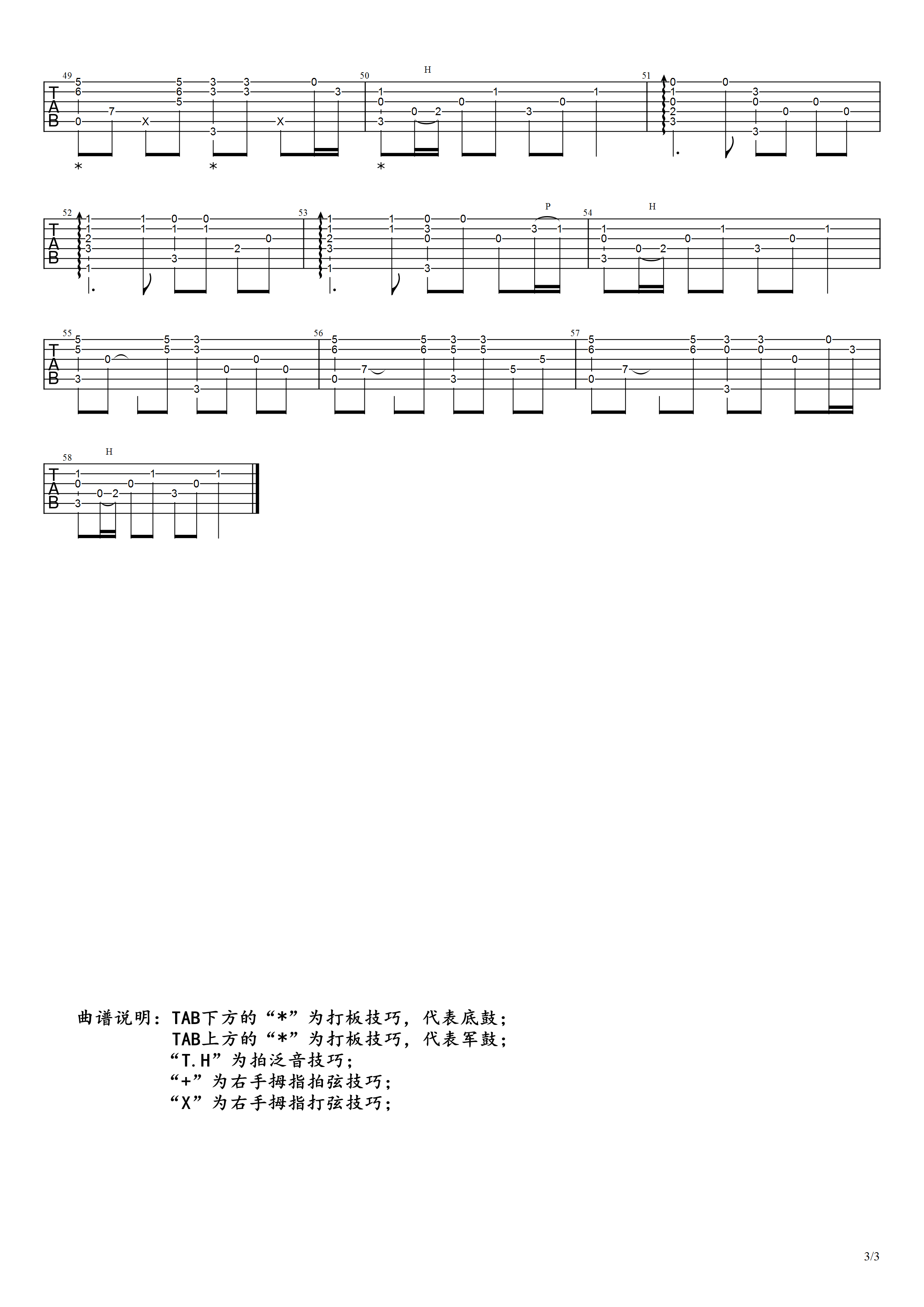 Amani指弹吉他谱_Beyond_《Amani》独奏六线谱_吉他指弹谱3