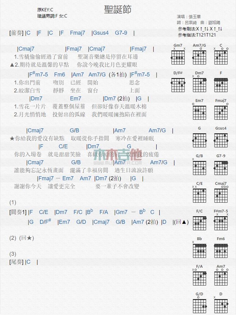 圣诞节_吉他谱_张玉华1