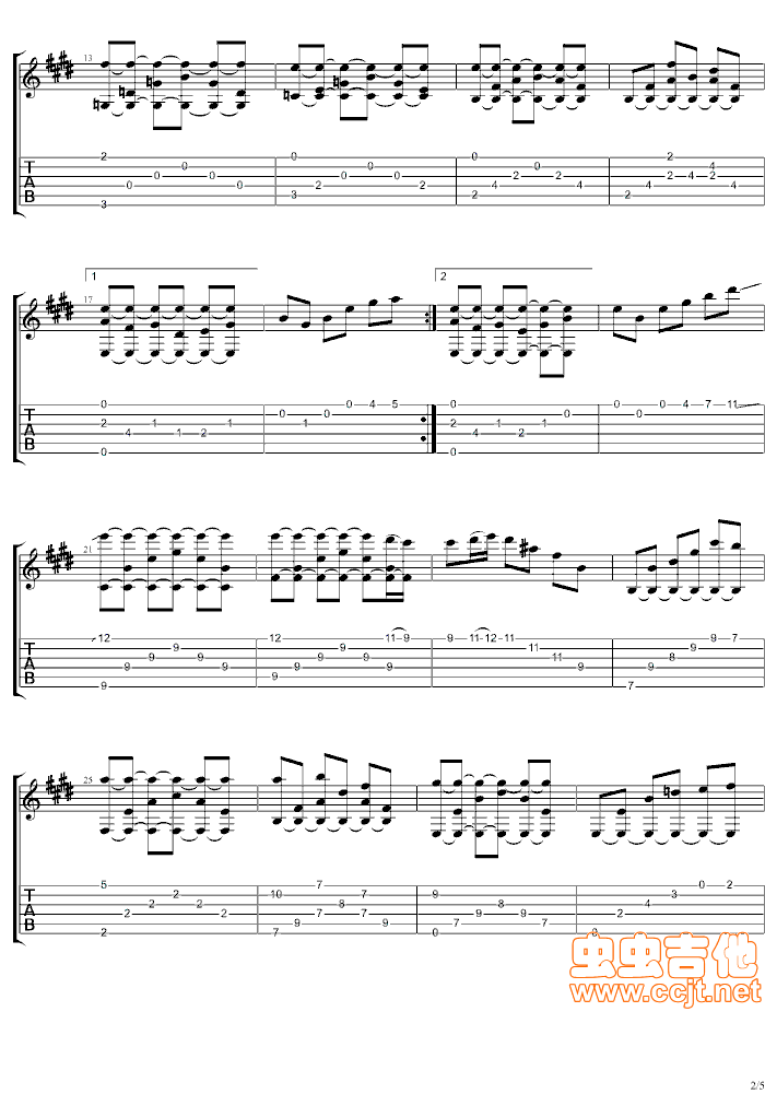 卡伐蒂娜|cavatina|吉他谱|图片谱|高清|约翰·威廉姆斯|John Williams1