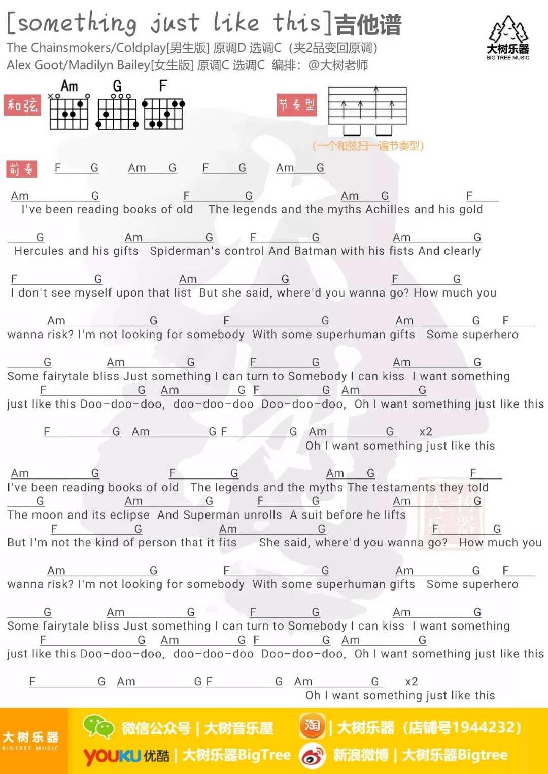 Something Just Like This_C调吉他谱_The Chainsmokers1