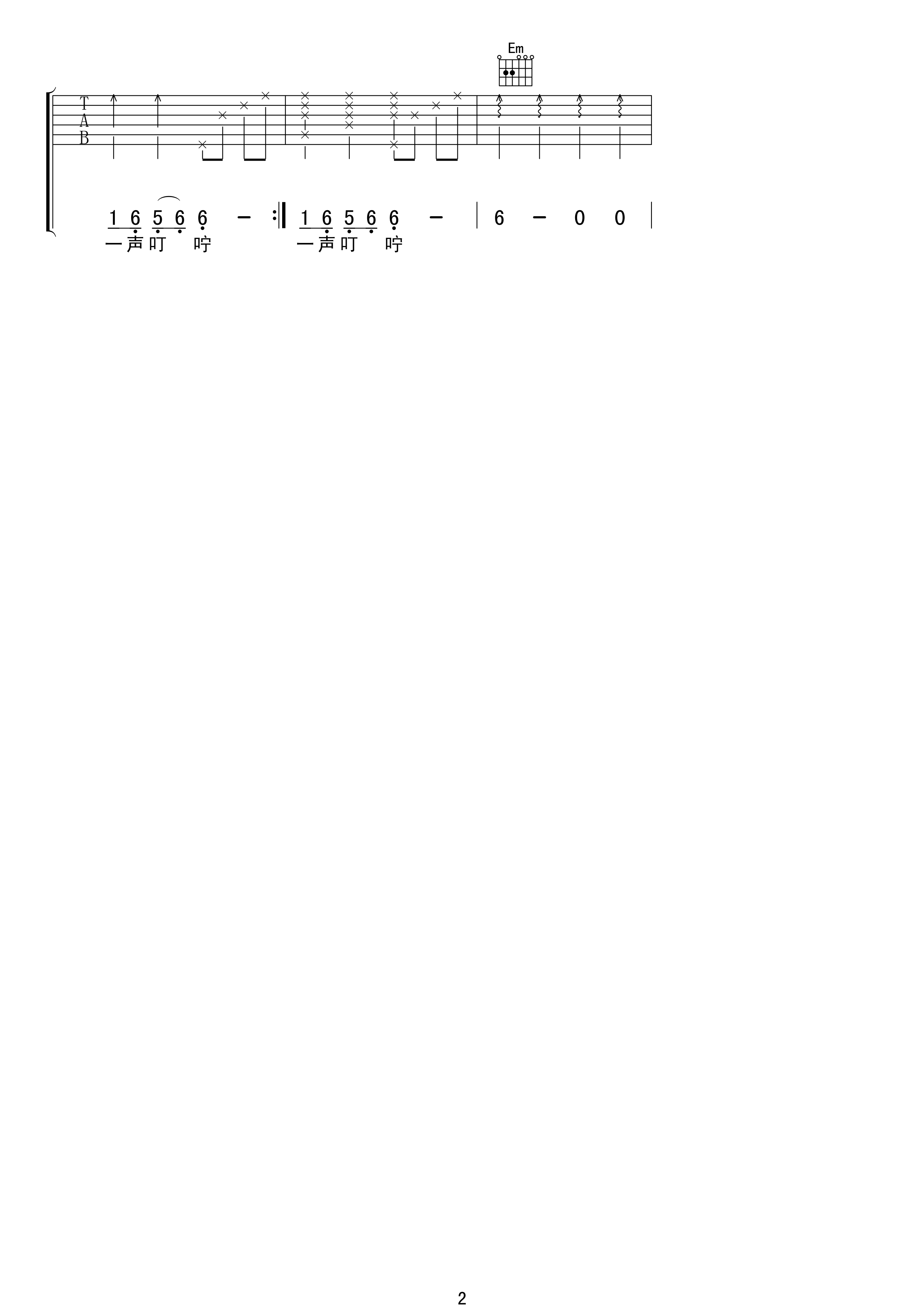 潮湿的心吉他谱 G调高清版-17吉他编配-甘萍1