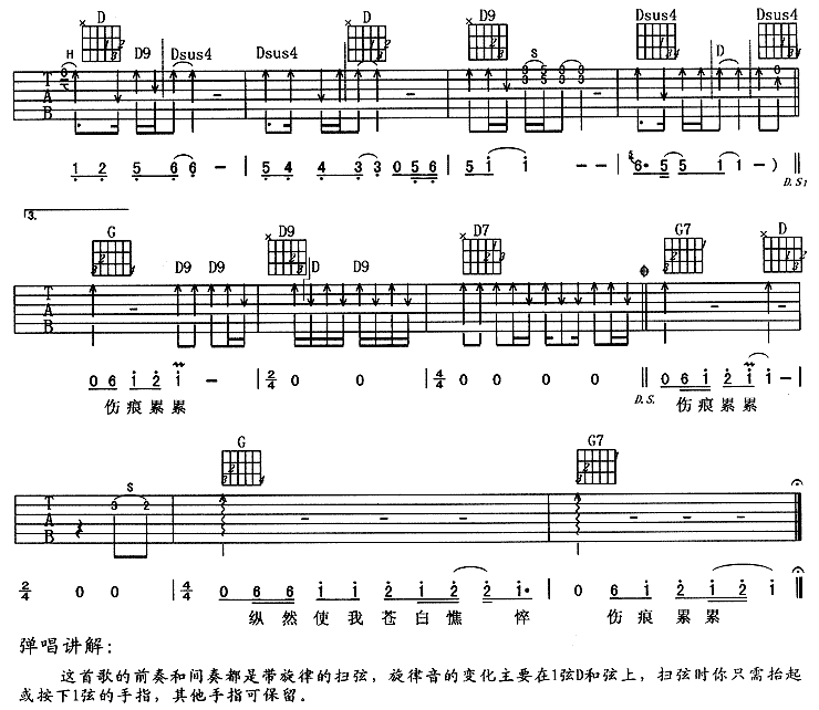 《执着》吉他谱1