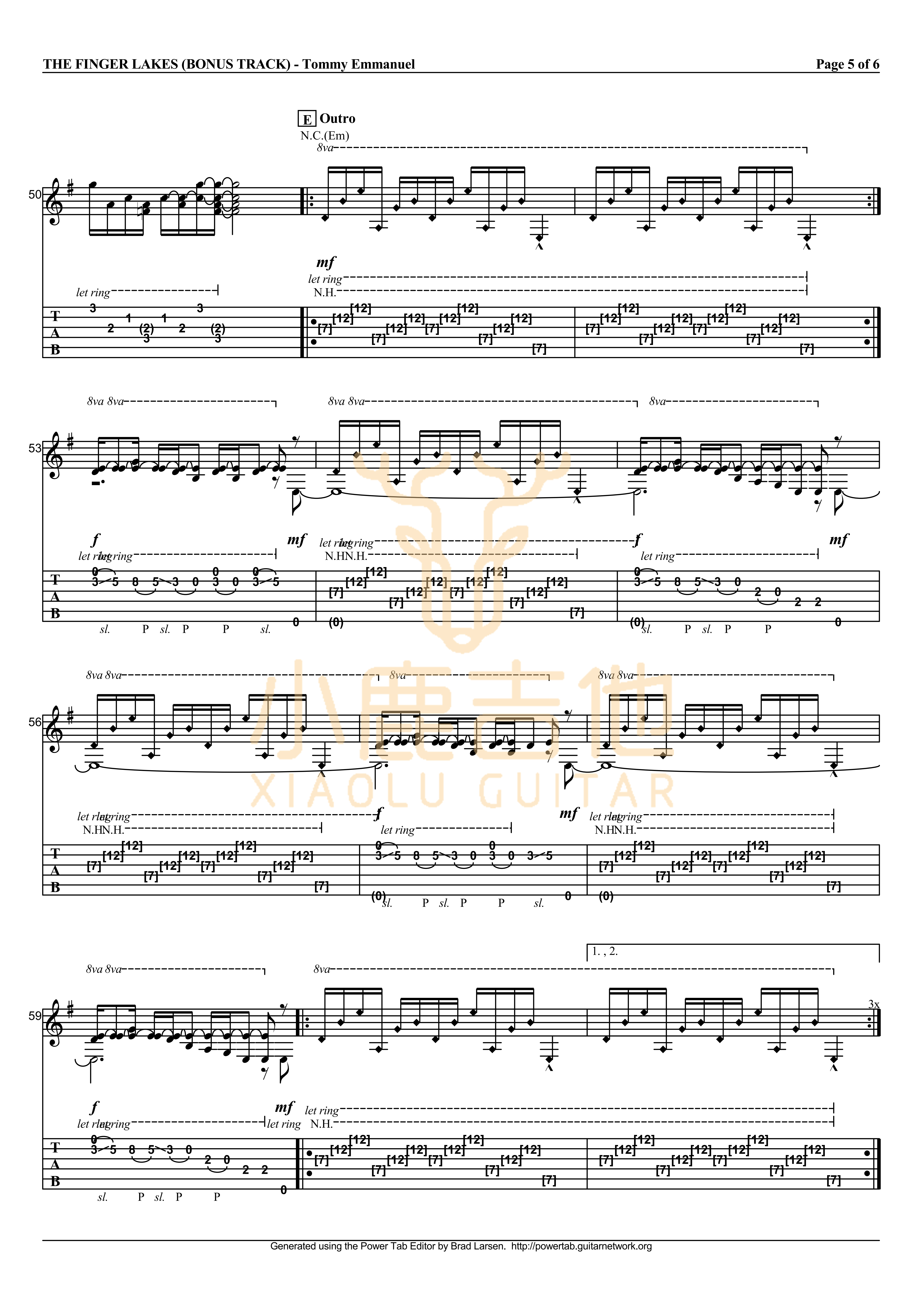 The Finger Lakes-Tommy Emmanuel指弹吉他谱（小鹿吉他）5