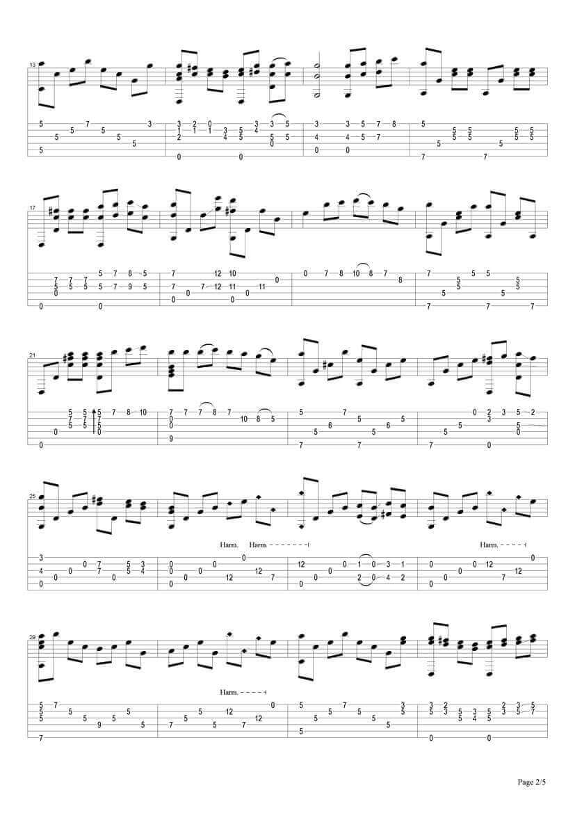 vincent指弹谱 原调六线谱-Chet Atkins1