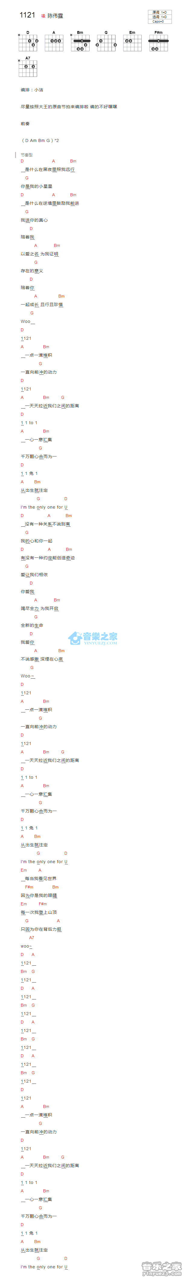 1121_吉他谱_D调版_陈伟霆1