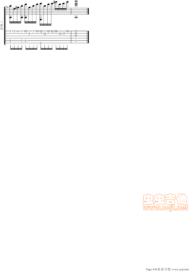 克罗地亚狂想曲|吉他谱|图片谱|高清|赫吉克|Tonci Huljic1