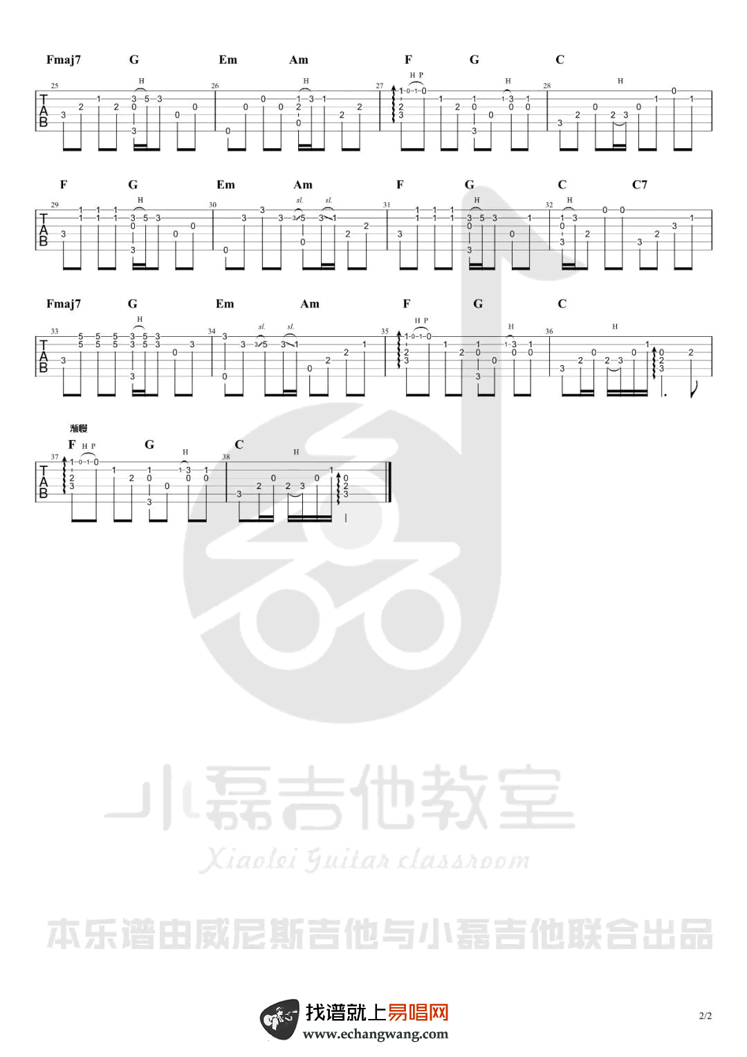 我真的受伤了指弹谱_张学友_吉他指弹教学视频2