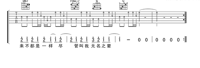 《无名之辈》吉他谱1