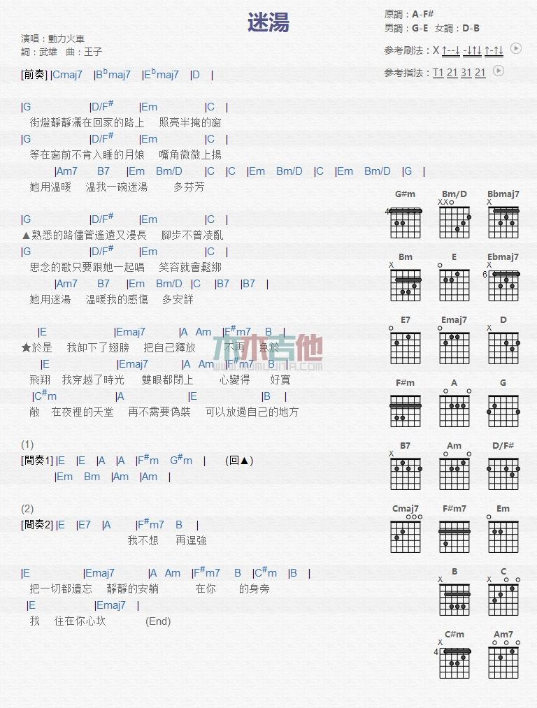迷汤_吉他谱_动力火车1