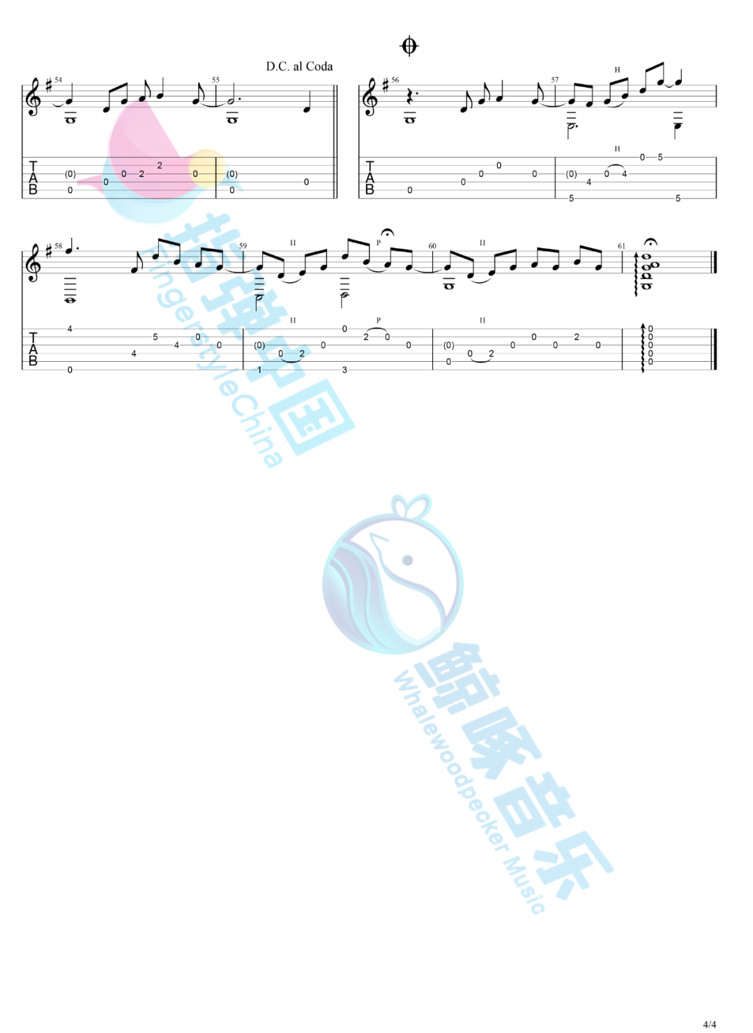 Clarence指弹吉他谱_中川砂人_独奏六线谱_吉他指弹谱4