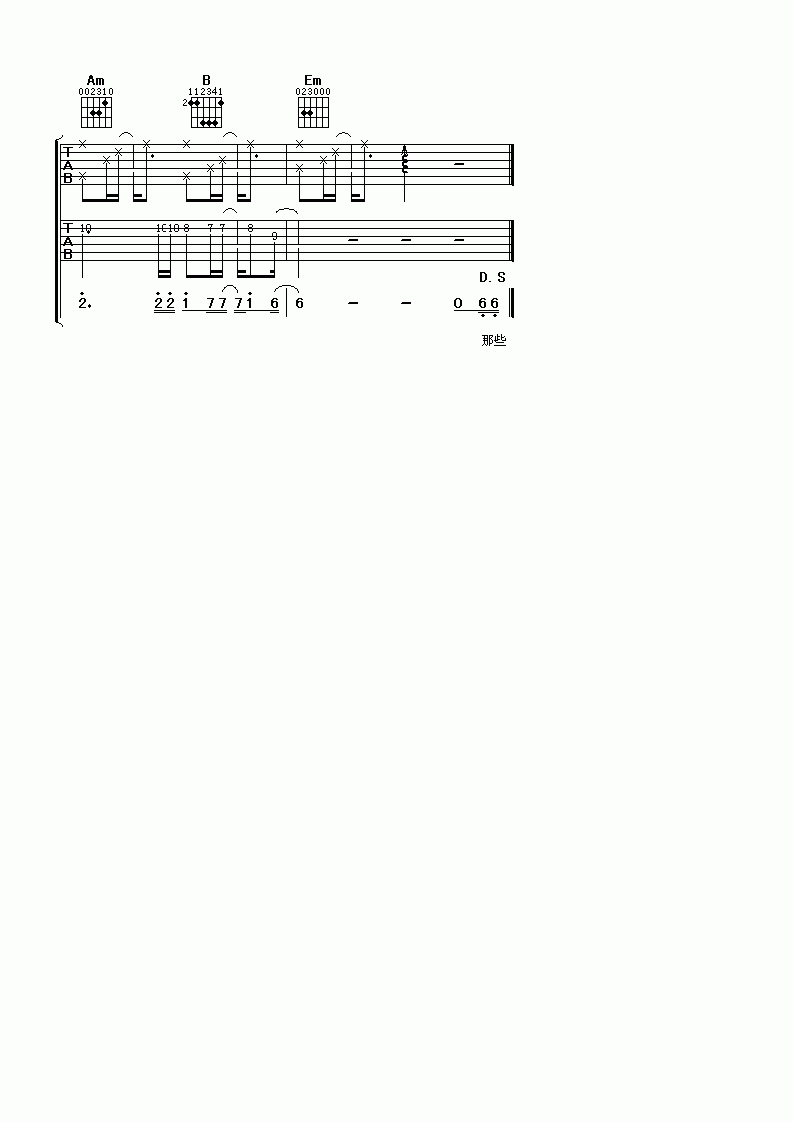 夜曲吉他谱六线谱  周杰伦5