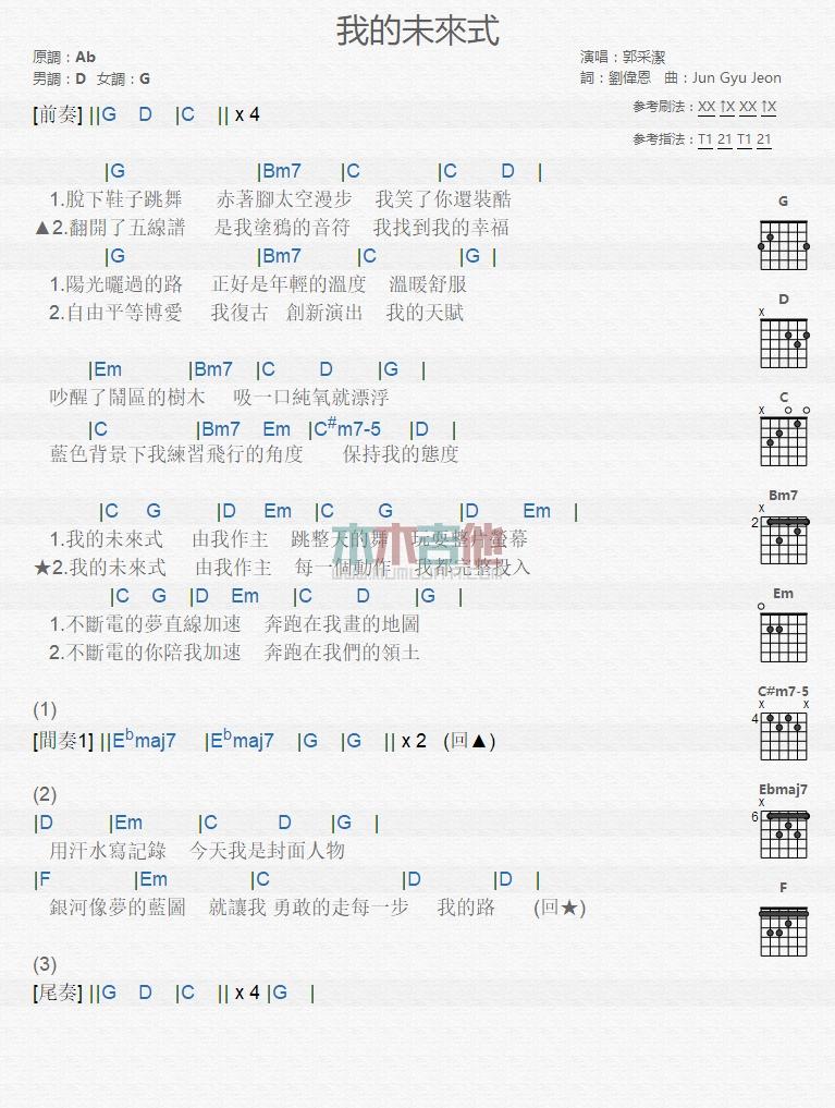 我的未来式_吉他谱_郭采洁1