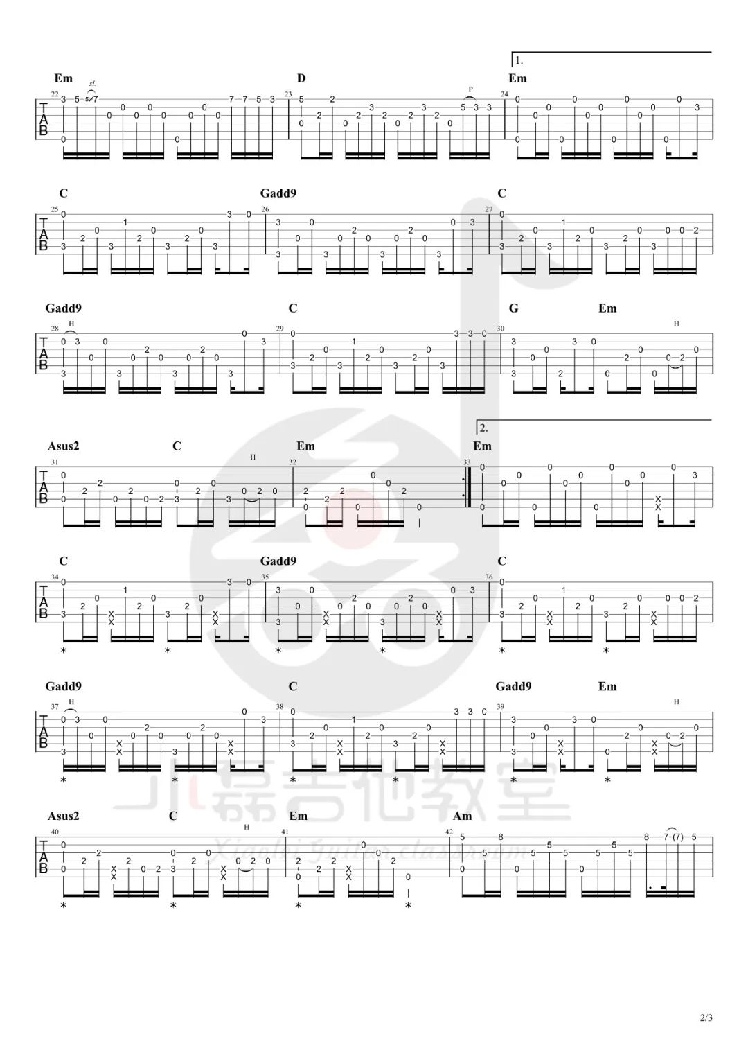 一生所爱指弹吉他谱_卢冠廷/莫文蔚_独奏六线谱_大话西游插曲2