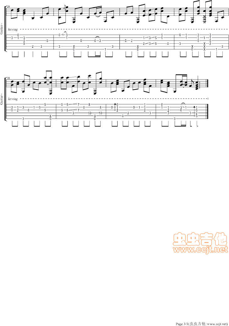 新闻联播结尾曲|吉他谱|图片谱|高清|综艺1